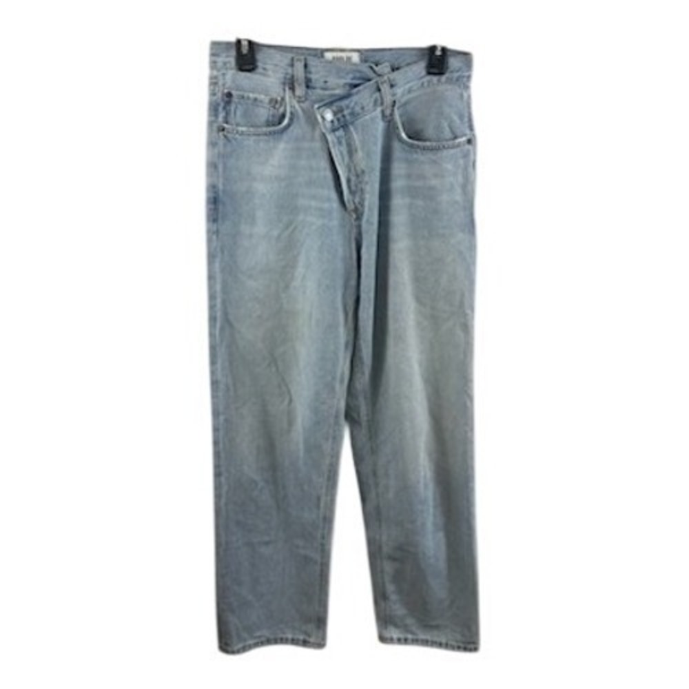 AGOLDE Anthropologie Criss Cross Upsized Light Wash Denim Jeans Women's Size 26